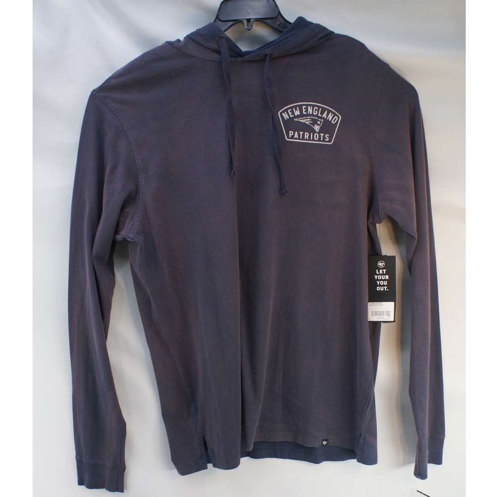 47 Brand New England Patriots Hoodie Mens XL Navy Blue Long Sleeve T-Shirt NWT